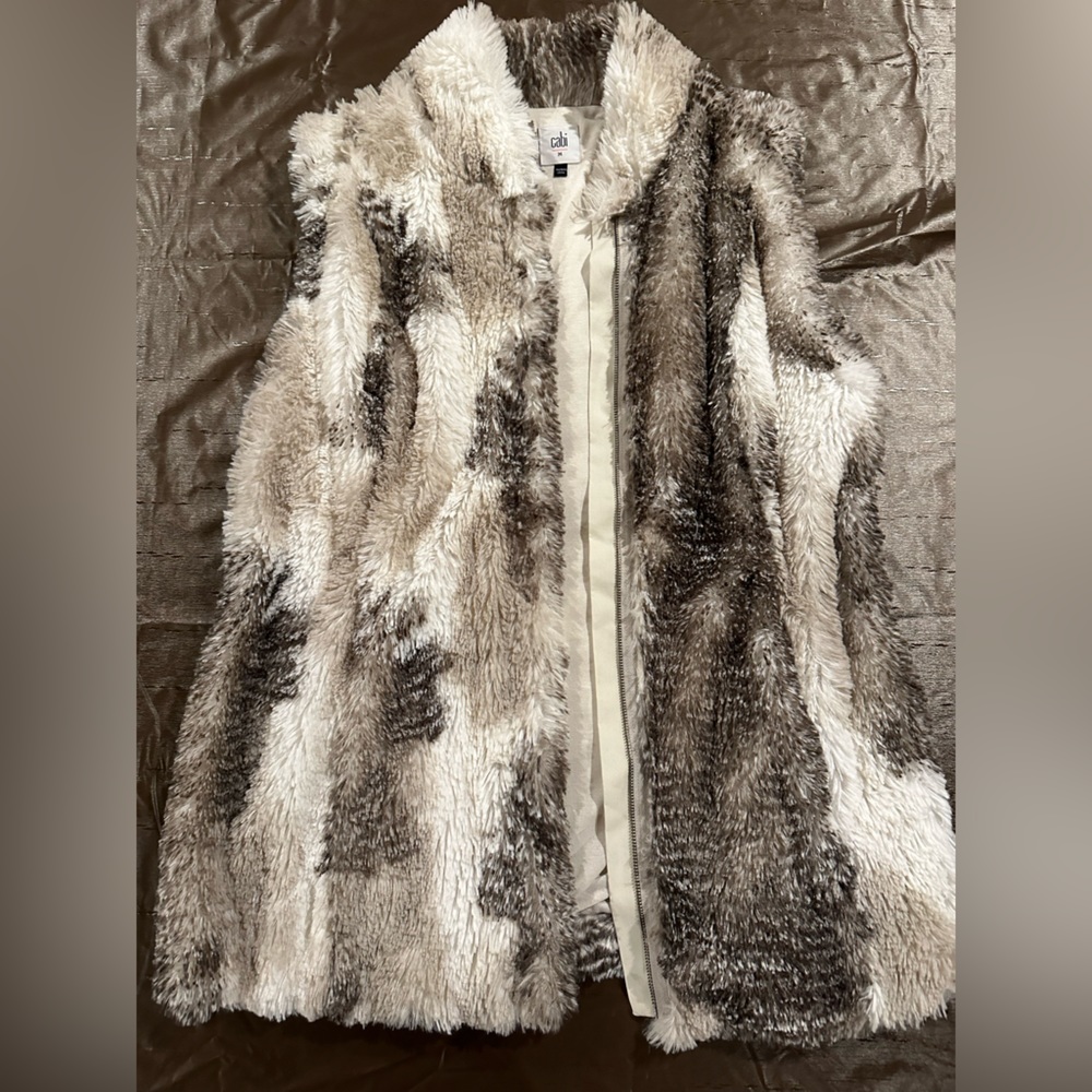 CAbi Aspen fur vest, size medium, new without tags